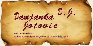 Damjanka Jotović vizit kartica